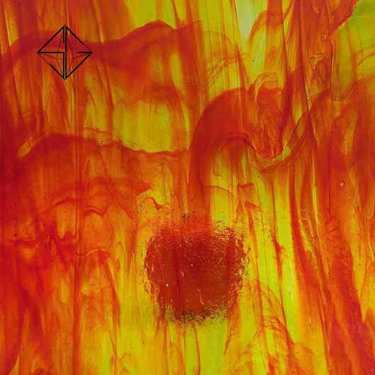 Цветно релефно стъкло Streaky- Orange and green